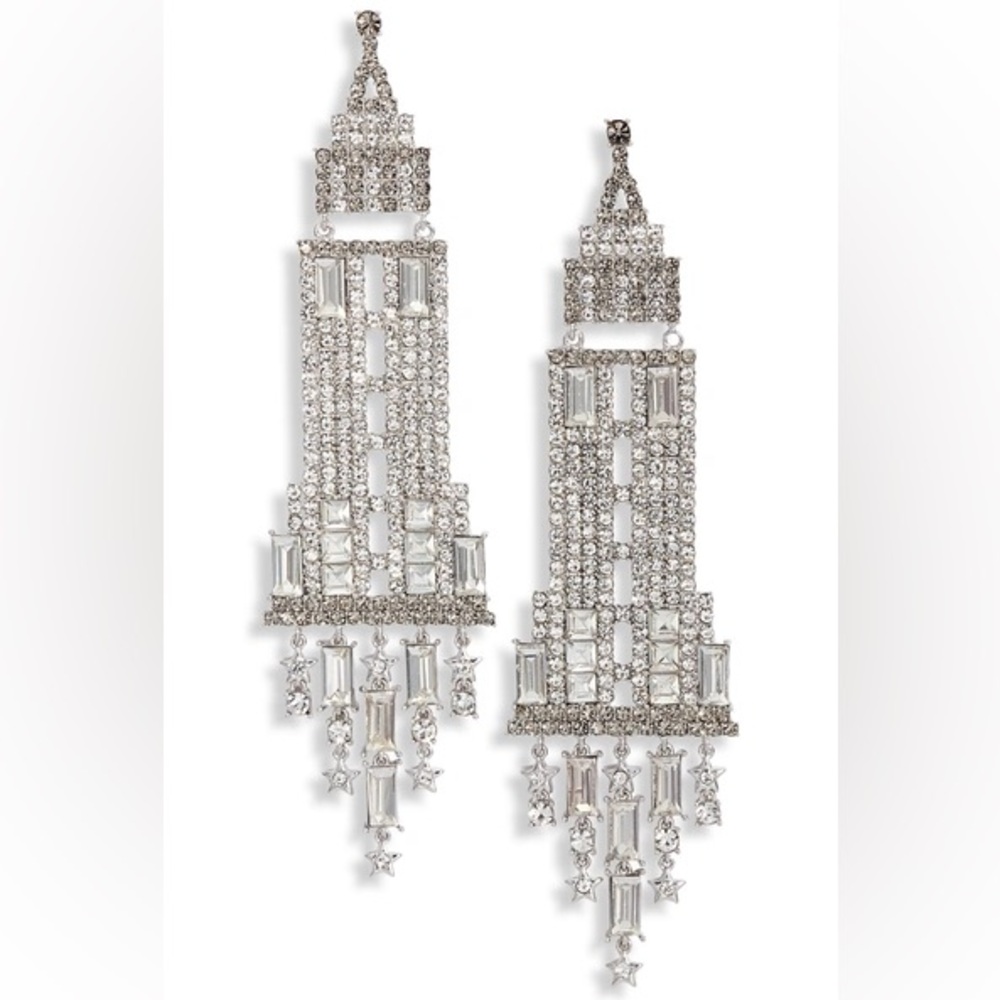 Dashing Beauty Empire State Building Drop Earrings In Neutral Multi